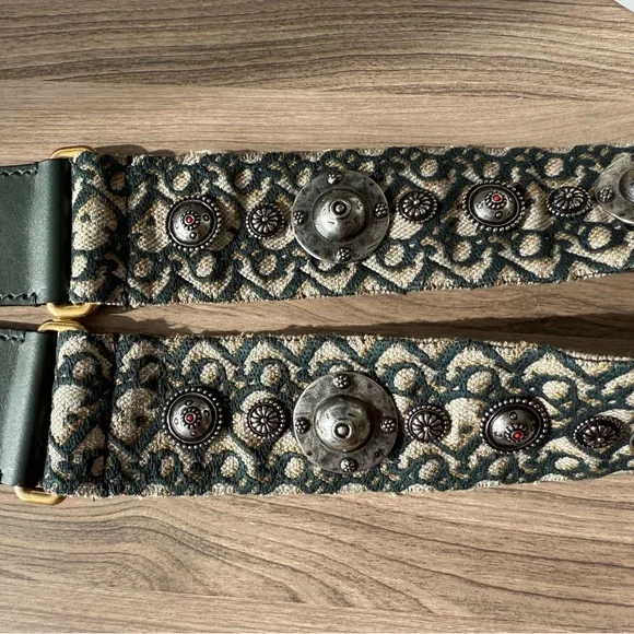 Dior Oblique Studded Shoulder Strap in Forest Green